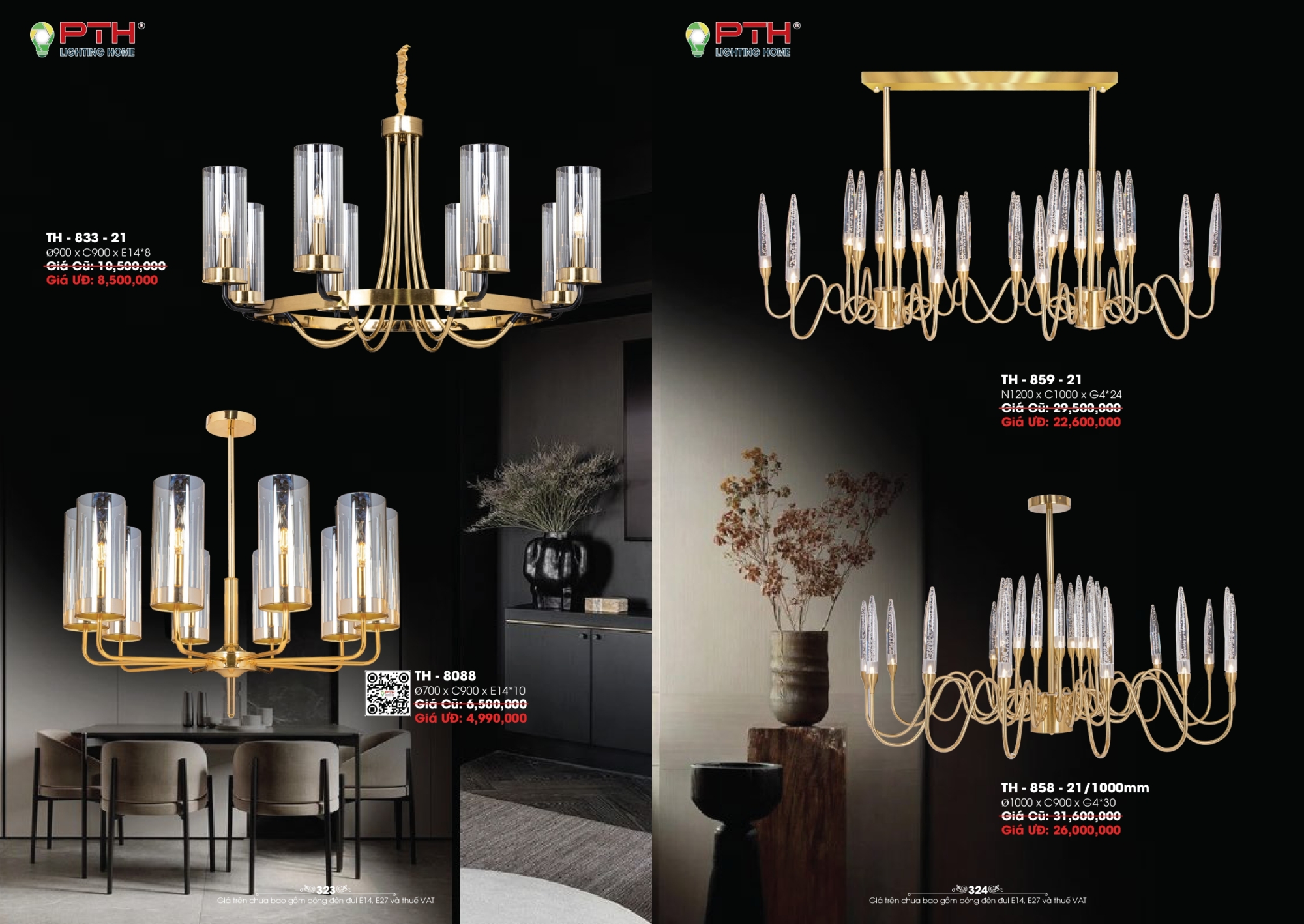 Bảng giá đèn trang trí PTH Lighting Home 2026